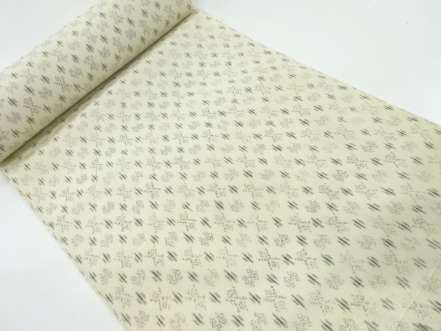 JAPANESE KIMONO / ANTIQUE BOLT FOR KIMONO / WOVEN ABSTRACT PATTERN